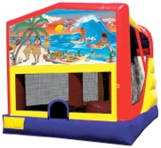 Tropical inflatable slide